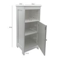 Badschrank Weiß Badezimmerschrank Tür & Ablage Badezimmerregal Regal für Bad – Ansicht 3