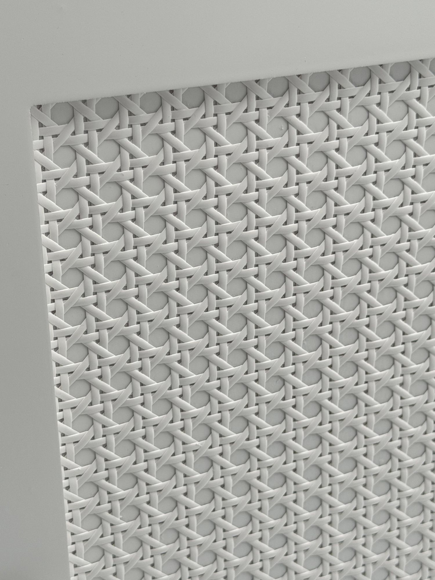 FineBuy Standregal Weiß 80cm – Nischenregal Tür & Ablage Wiener Geflecht – schmales Wohnregal Flur & Wohnzimmer – Stauraumregal - Kleiner Schrank - Kommode | Farbe: Weiß