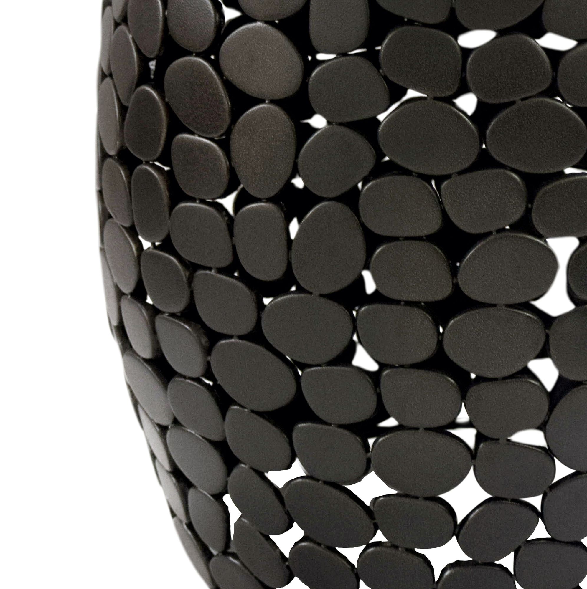 FineBuy Design Beistelltisch rund 40cm aus Aluminium schwarz & Marmor Tischplatte – Couchtisch Alu – Metall Wohnzimmertisch – Dekotisch Handmade | Farbe: Schwarz