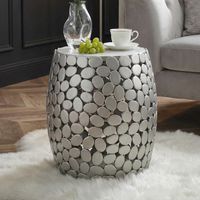 Beistelltisch rund 40cm Metall Couchtisch Marmor Alu Wohnzimmertisch Dekotisch – Ansicht 1