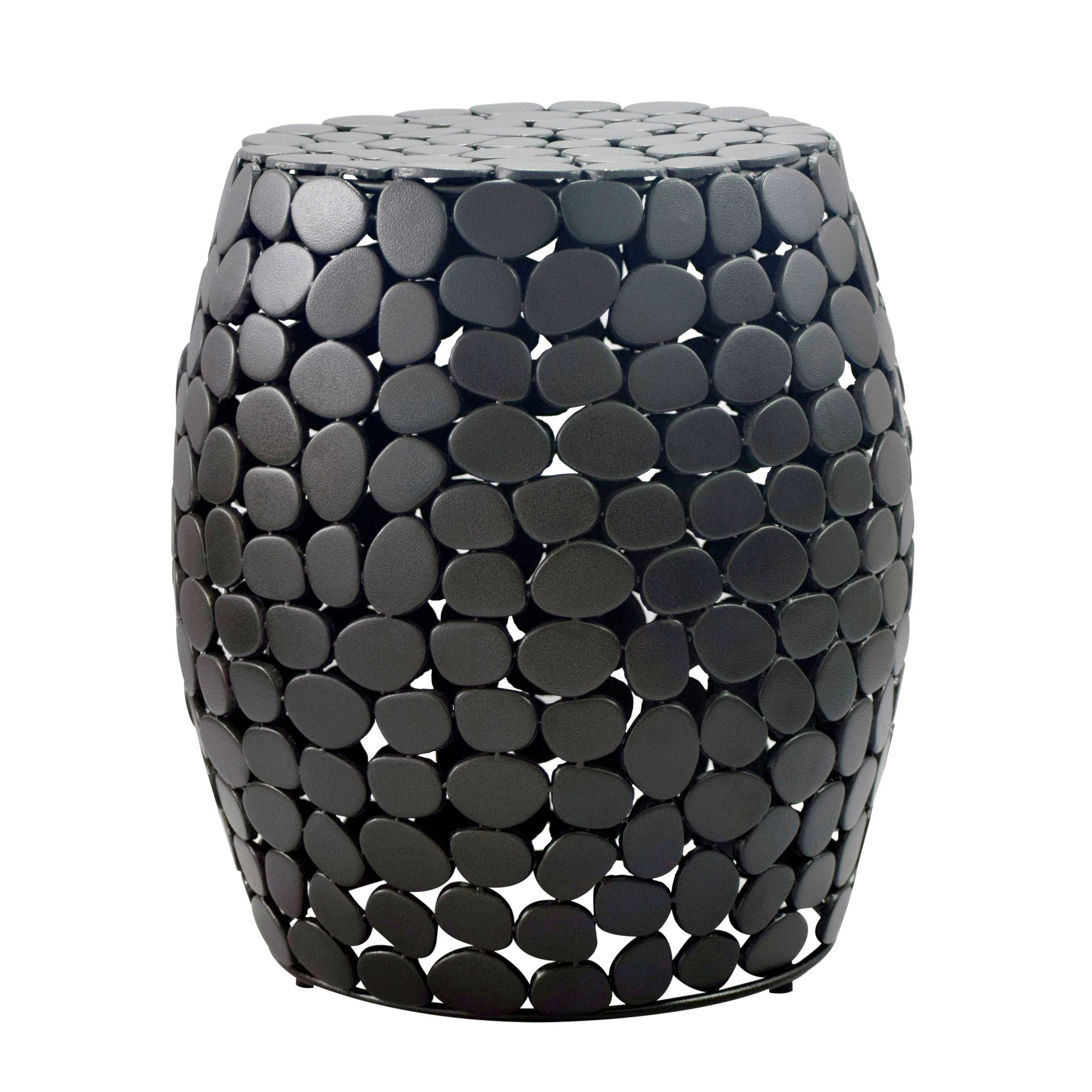 FineBuy Design Beistelltisch rund 40cm aus Aluminium – Couchtisch Alu – kleiner Wohnzimmertisch Metall – Dekotisch Wohnzimmer Handmade | Farbe: Schwarz