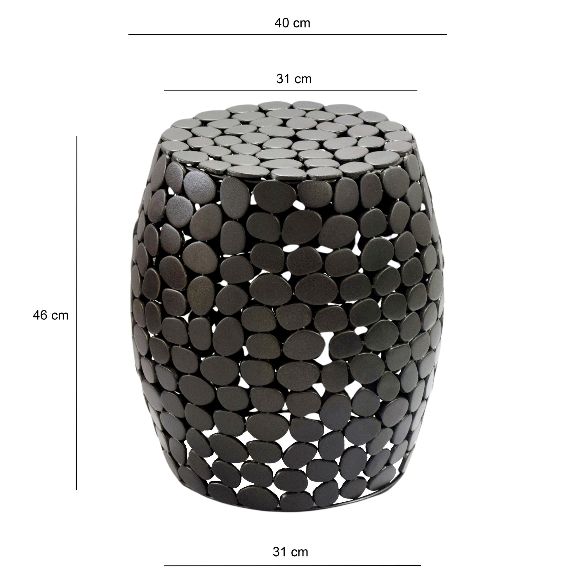 FineBuy Design Beistelltisch rund 40cm aus Aluminium – Couchtisch Alu – kleiner Wohnzimmertisch Metall – Dekotisch Wohnzimmer Handmade | Farbe: Schwarz