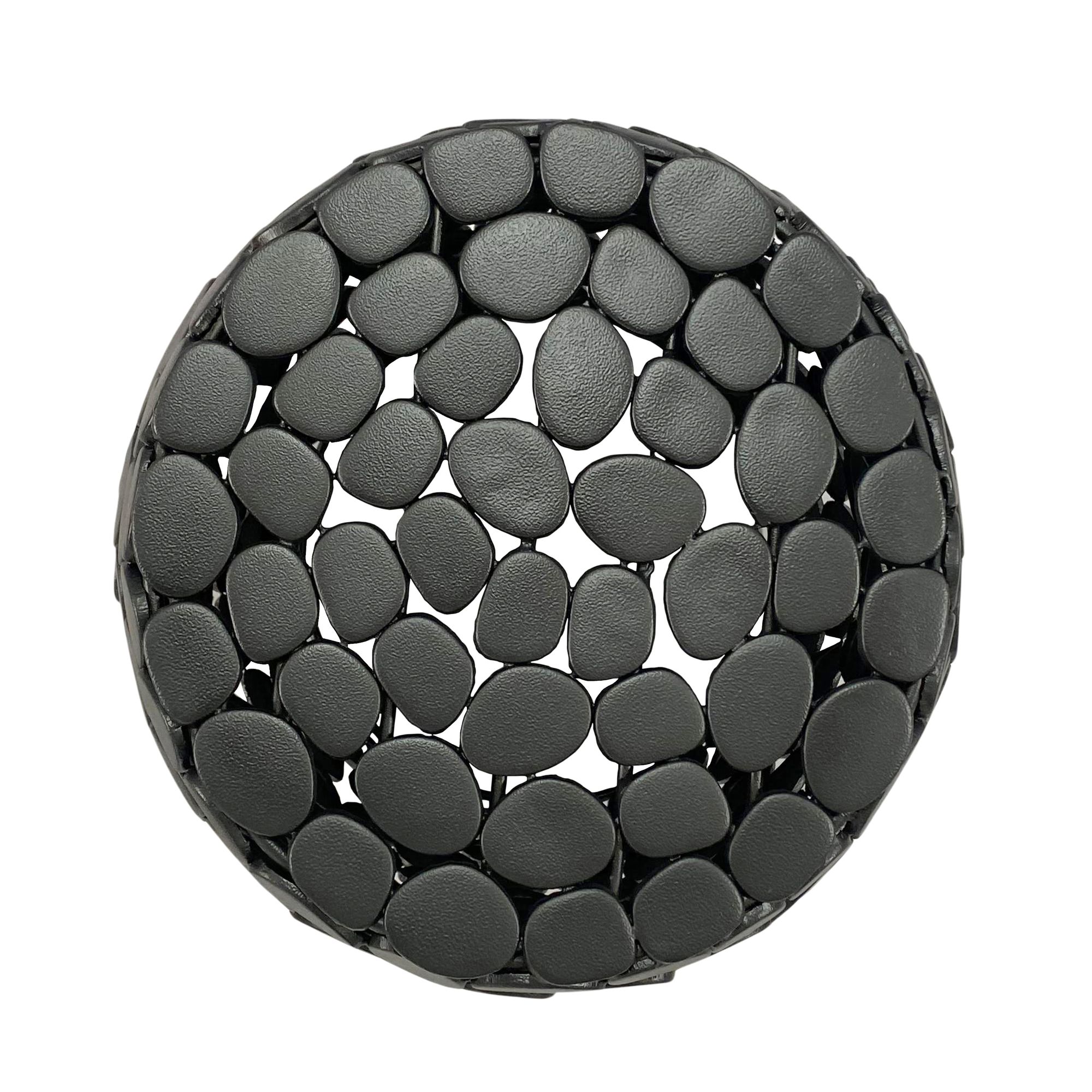 FineBuy Design Beistelltisch rund 40cm aus Aluminium – Couchtisch Alu – kleiner Wohnzimmertisch Metall – Dekotisch Wohnzimmer Handmade | Farbe: Schwarz