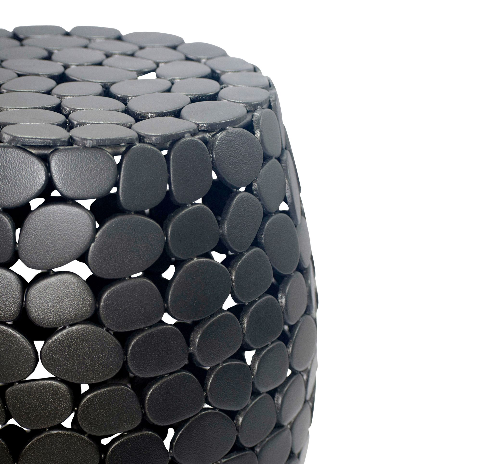 FineBuy Design Beistelltisch rund 40cm aus Aluminium – Couchtisch Alu – kleiner Wohnzimmertisch Metall – Dekotisch Wohnzimmer Handmade | Farbe: Schwarz