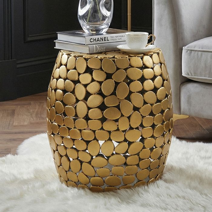 Beistelltisch rund 40cm Couchtisch Metall Alu Wohnzimmertisch Dekotisch klein
