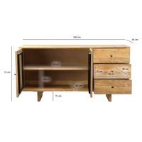 Sideboard Akazie Massivholz 150cm Massive Kommode Echtholz Anrichte Handmade – Ansicht 3