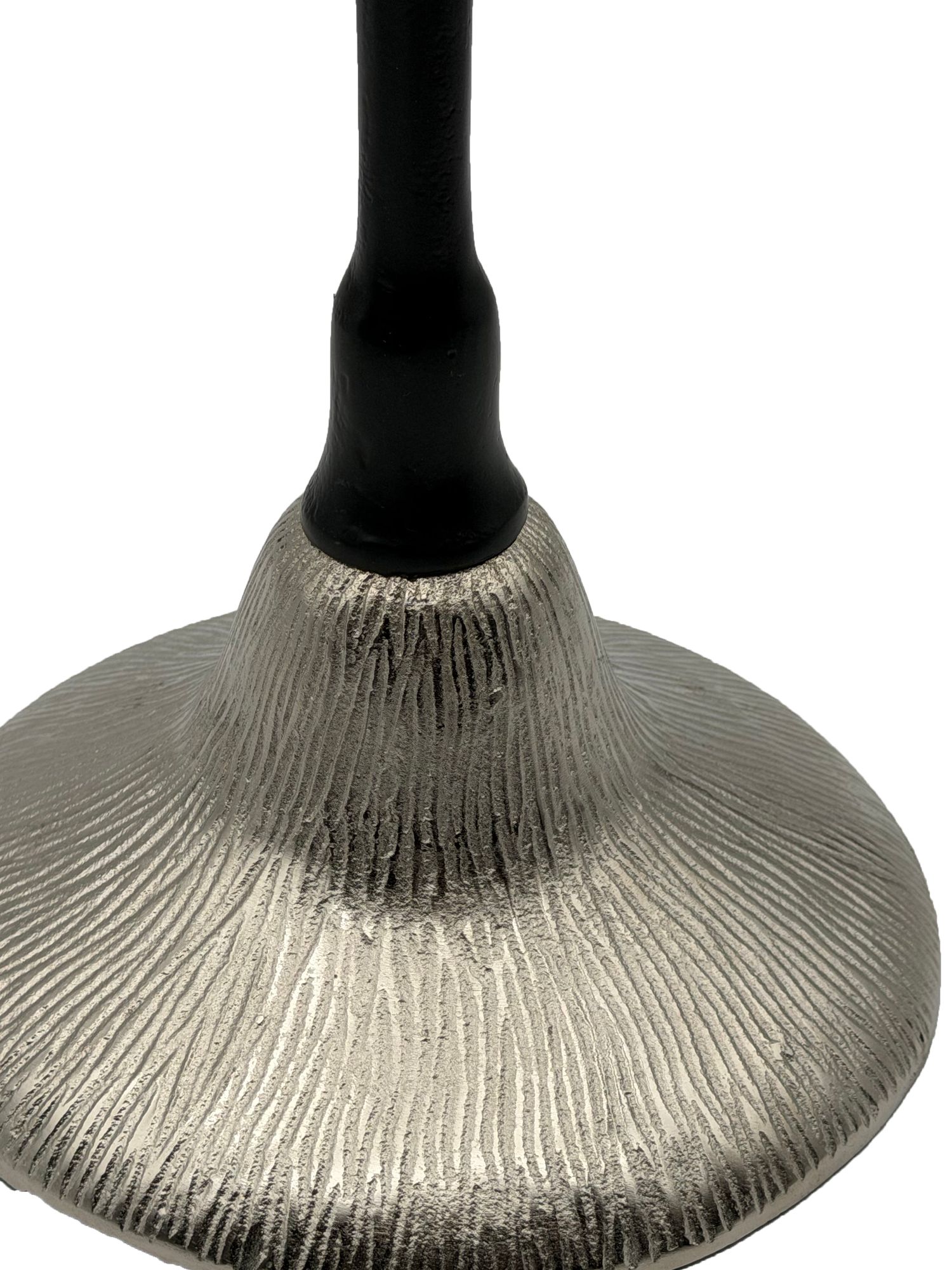 FineBuy Beistelltisch Aluminium 29cm - Kleiner runder Anstelltisch aus Metall silber - Design Wohnzimmertisch - Dekotisch - Couchtisch - Metalltisch Handmade pflegeleicht | Farbe: Silber