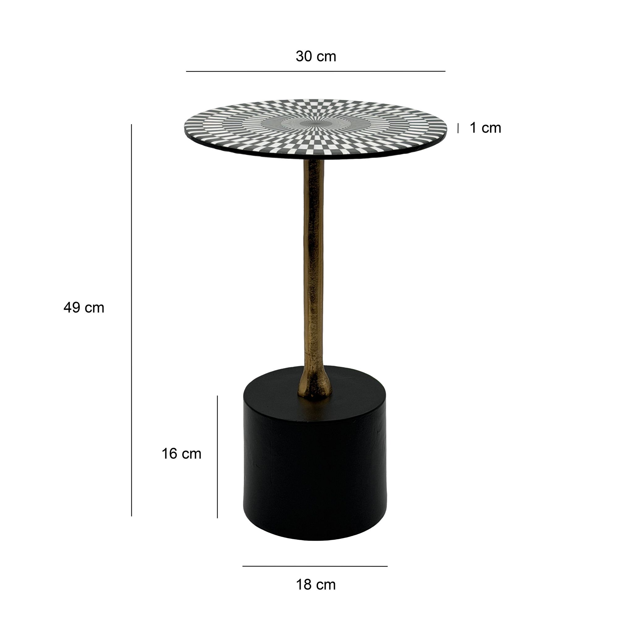 FineBuy Beistelltisch Aluminium 49cm Op-Art-Muster - Kleiner runder Anstelltisch aus Metall - Design Wohnzimmertisch - Dekotisch - Couchtisch - Metalltisch Handmade pflegeleicht | Farbe: Bunt FineBuy Beistelltisch Aluminium 49cm Op-Art-Muster - Kleiner runder Anstelltisch aus Metall - Design Wohnzimmertisch - Dekotisch - Couchtisch - Metalltisch Handmade pflegeleicht | Farbe: Bunt