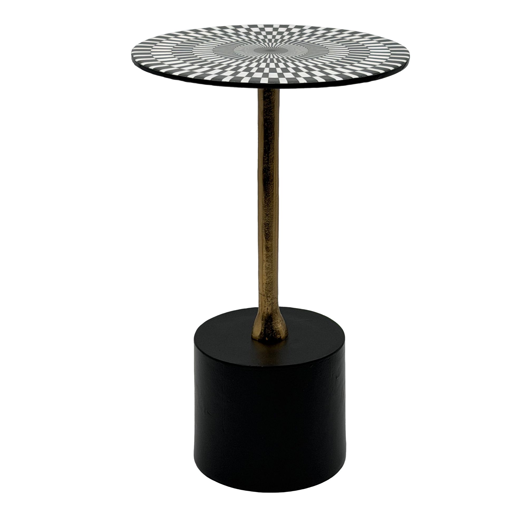 FineBuy Beistelltisch Aluminium 49cm Op-Art-Muster - Kleiner runder Anstelltisch aus Metall - Design Wohnzimmertisch - Dekotisch - Couchtisch - Metalltisch Handmade pflegeleicht | Farbe: Bunt FineBuy Beistelltisch Aluminium 49cm Op-Art-Muster - Kleiner runder Anstelltisch aus Metall - Design Wohnzimmertisch - Dekotisch - Couchtisch - Metalltisch Handmade pflegeleicht | Farbe: Bunt