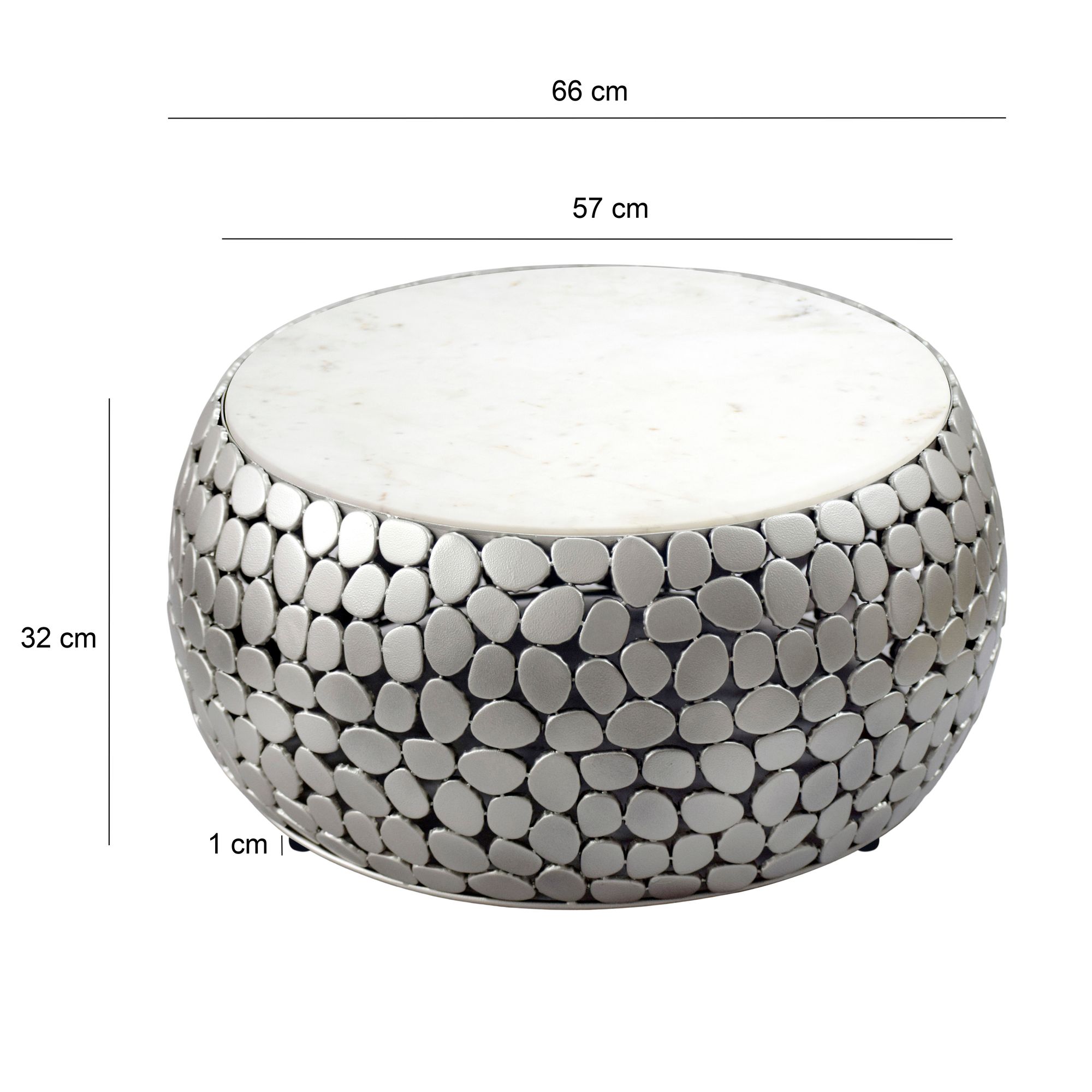 FineBuy Design Couchtisch rund 66 cm aus Aluminium und weißer Marmor Tischplatte - Wohnzimmertisch Alu - Metall Sofatisch - Beistelltisch Wohnzimmer - Handmade | Farbe: Silber FineBuy Design Couchtisch rund 66 cm aus Aluminium und weißer Marmor Tischplatte - Wohnzimmertisch Alu - Metall Sofatisch - Beistelltisch Wohnzimmer - Handmade | Farbe: Silber