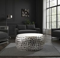 Design Couchtisch rund 66cm Aluminium Metall & Marmor Alu Wohnzimmertisch Tisch – Ansicht 2
