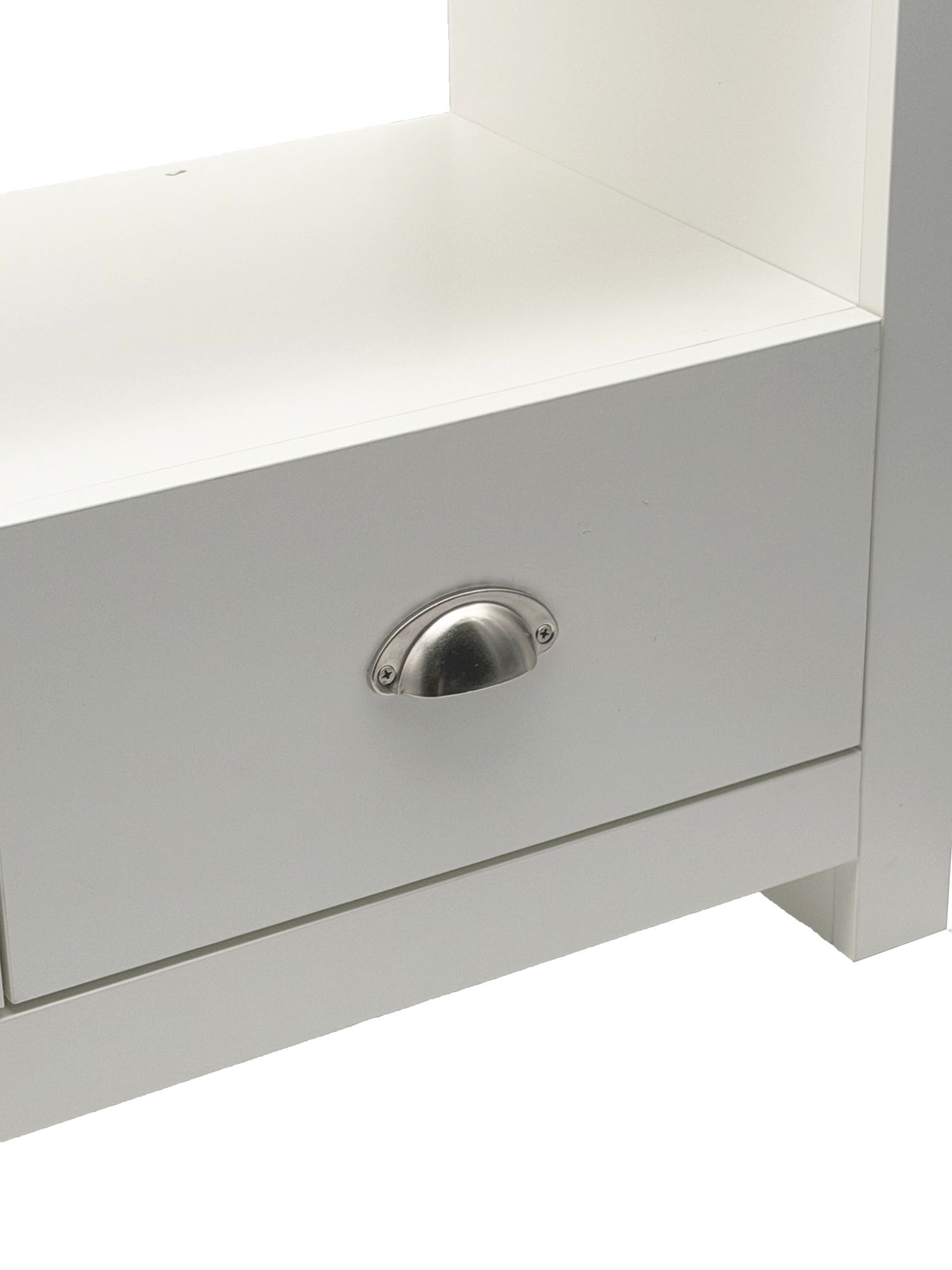 FineBuy Lowboard TV Möbel Weiß 85cm - Kompaktes TV Board mit zwei Schubladen - Fernsehunterschrank mit offenem Fach - Platzsparende Fernsehkommode - Fernsehschrank TV Tisch für Raumecken | Farbe: Weiß