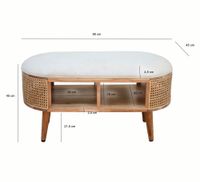 Sitzbank 90cm Garderobenbank Massiv Flurbank Garderobe Schlafzimmer Schuhbank – Ansicht 3