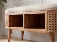 Sitzbank 90cm Garderobenbank Massiv Flurbank Garderobe Schlafzimmer Schuhbank – Ansicht 5