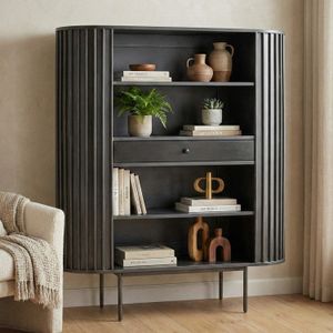 Bücherregal Standregal Massivholz mit Schublade Wohnregal modern Schrank klein