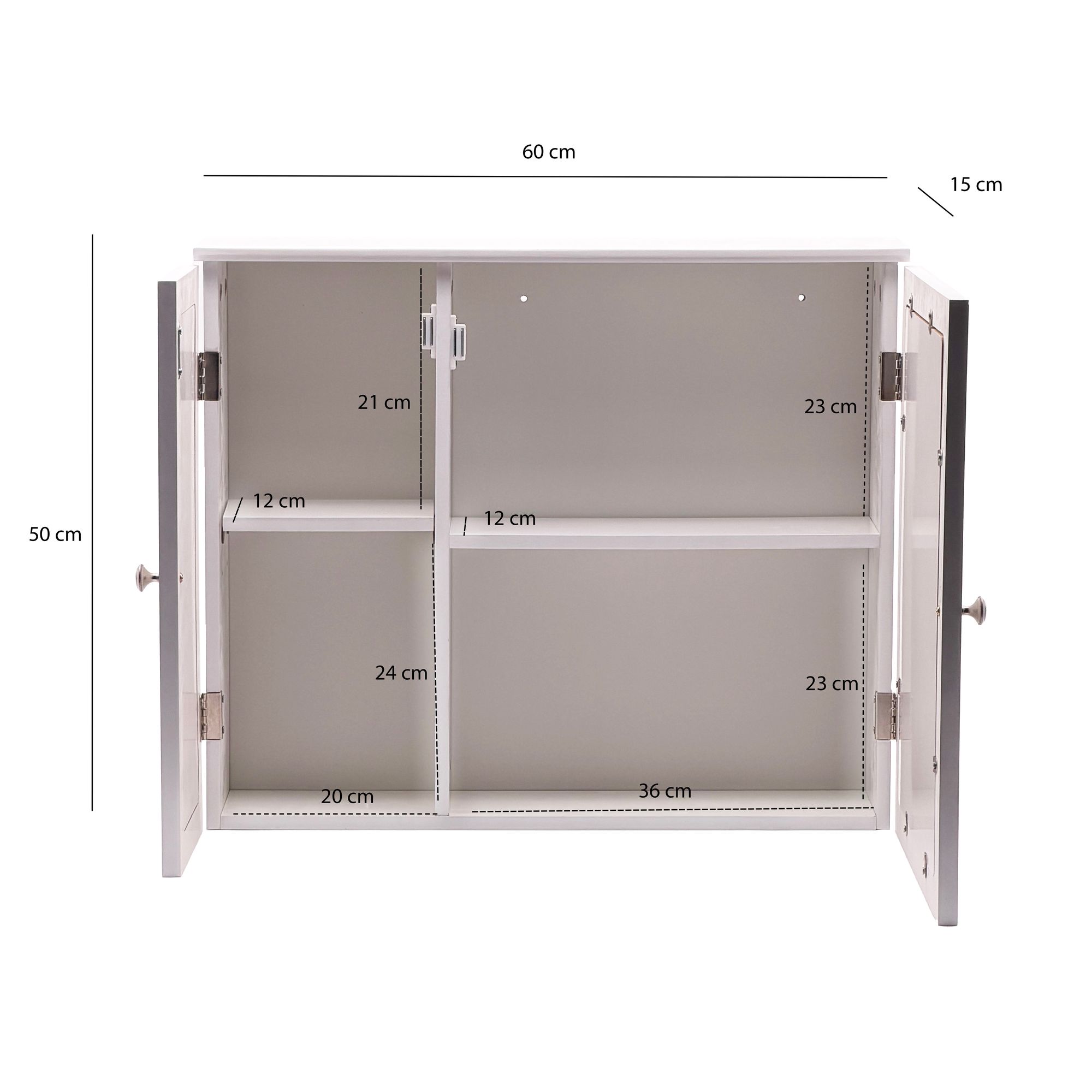 FineBuy Spiegelschrank Weiß 60cm - Wand Badschrank mit 1 Spiegeltür - Hängeschrank Bad Wandschrank im Rattan Aufbewahrungsschrank mit Tür Design Badezimmerspiegel | Farbe: Weiß