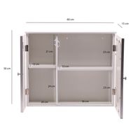 Hängeschrank Weiß 60cm Badezimmer Wandschrank Spiegelschrank Wandschrank Bad – Ansicht 3