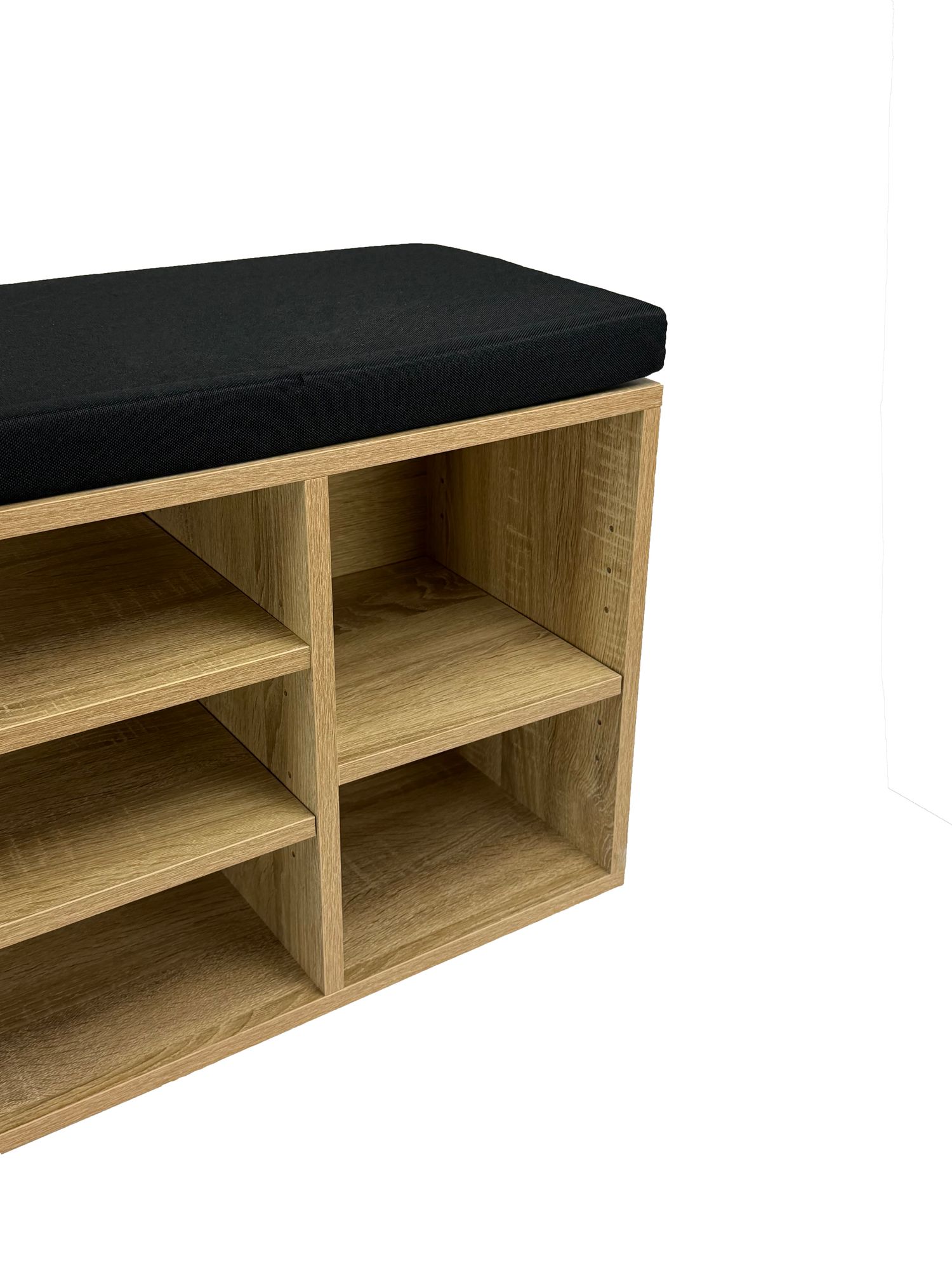 FineBuy Schuhbank Flur 100cm mit Sitzkissen – Sitzbank mit Schublade und verstellbaren Regalböden – Flurmöbel Schuhregal modern für den Eingangsbereich – Flurbank mit Stauraum | Farbe: Weiß