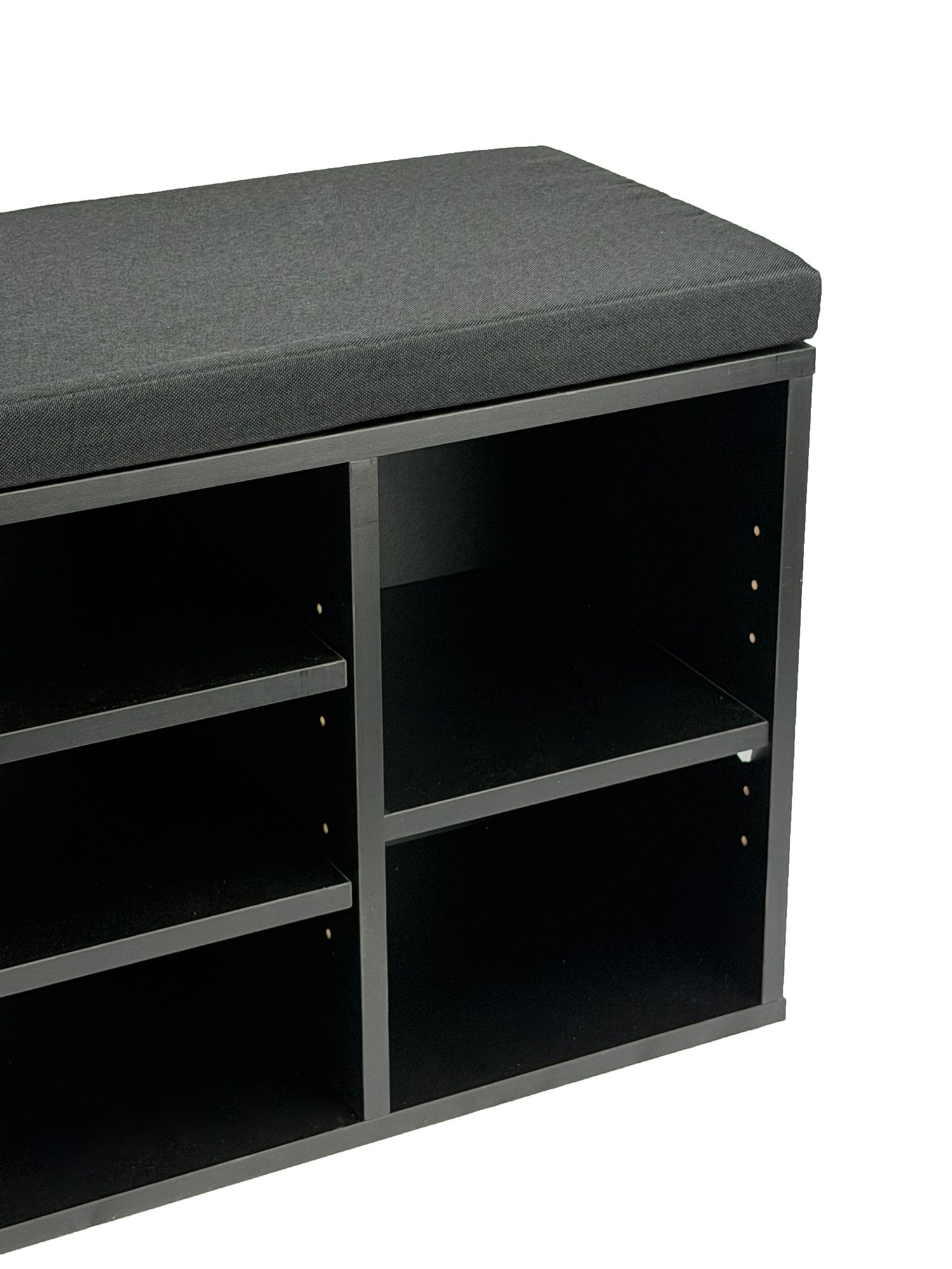 FineBuy Schuhbank Flur 100cm mit Sitzkissen – Sitzbank mit Schublade und verstellbaren Regalböden – Flurmöbel Schuhregal modern für den Eingangsbereich – Flurbank mit Stauraum | Farbe: Weiß