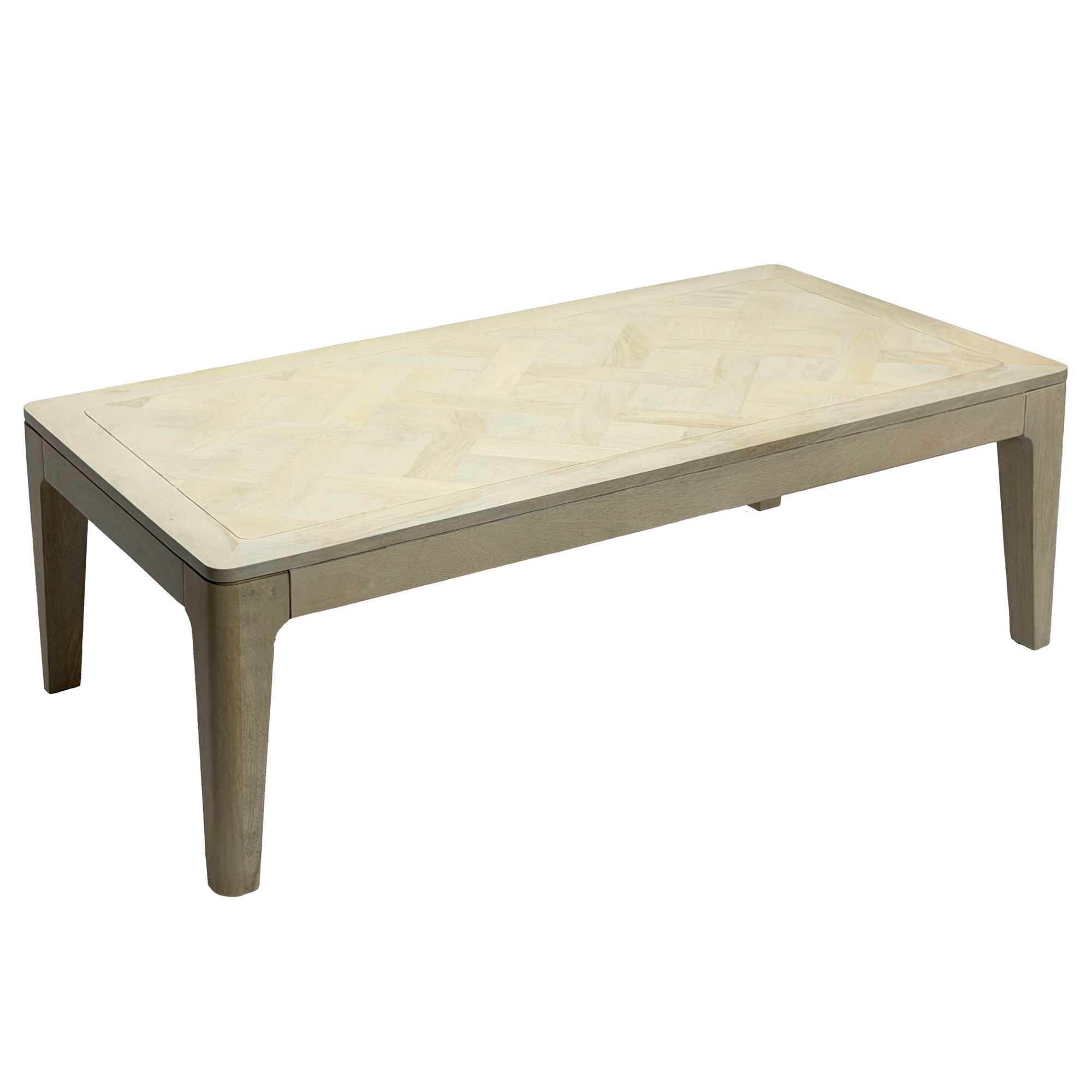 FineBuy Couchtisch 120 x 60 cm Massivholz Mango - Wohnzimmertisch Rechteckig - Sofatisch Modern Holz - Design Wohnzimmer Tisch Handmade | Farbe: Braun