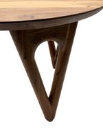 Couchtisch 60cm Akazie Massivholz Sofatisch Wohnzimmertisch Beistelltisch Rund – Ansicht 5