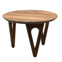 Couchtisch 60cm Akazie Massivholz Sofatisch Wohnzimmertisch Beistelltisch Rund – Ansicht 6