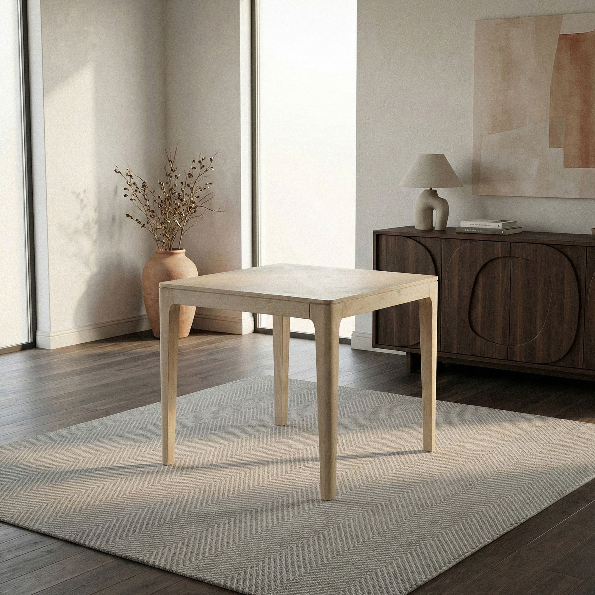 Esstisch Massivholz Quadratisch 80cm Esszimmertisch Küchentisch Tisch 4 Personen – Ansicht 2