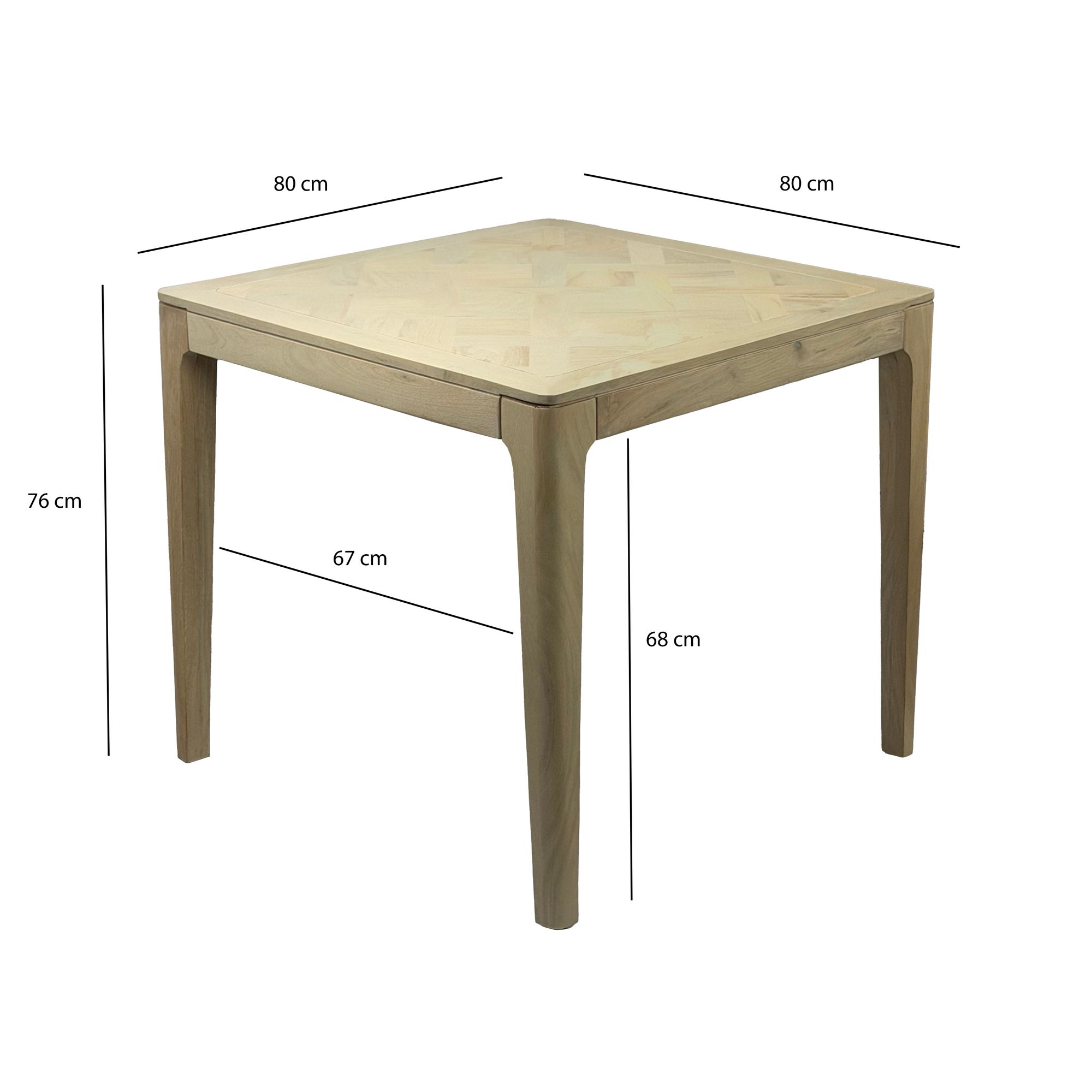 Esstisch Massivholz Quadratisch 80cm Esszimmertisch Küchentisch Tisch 4 Personen – Ansicht 3