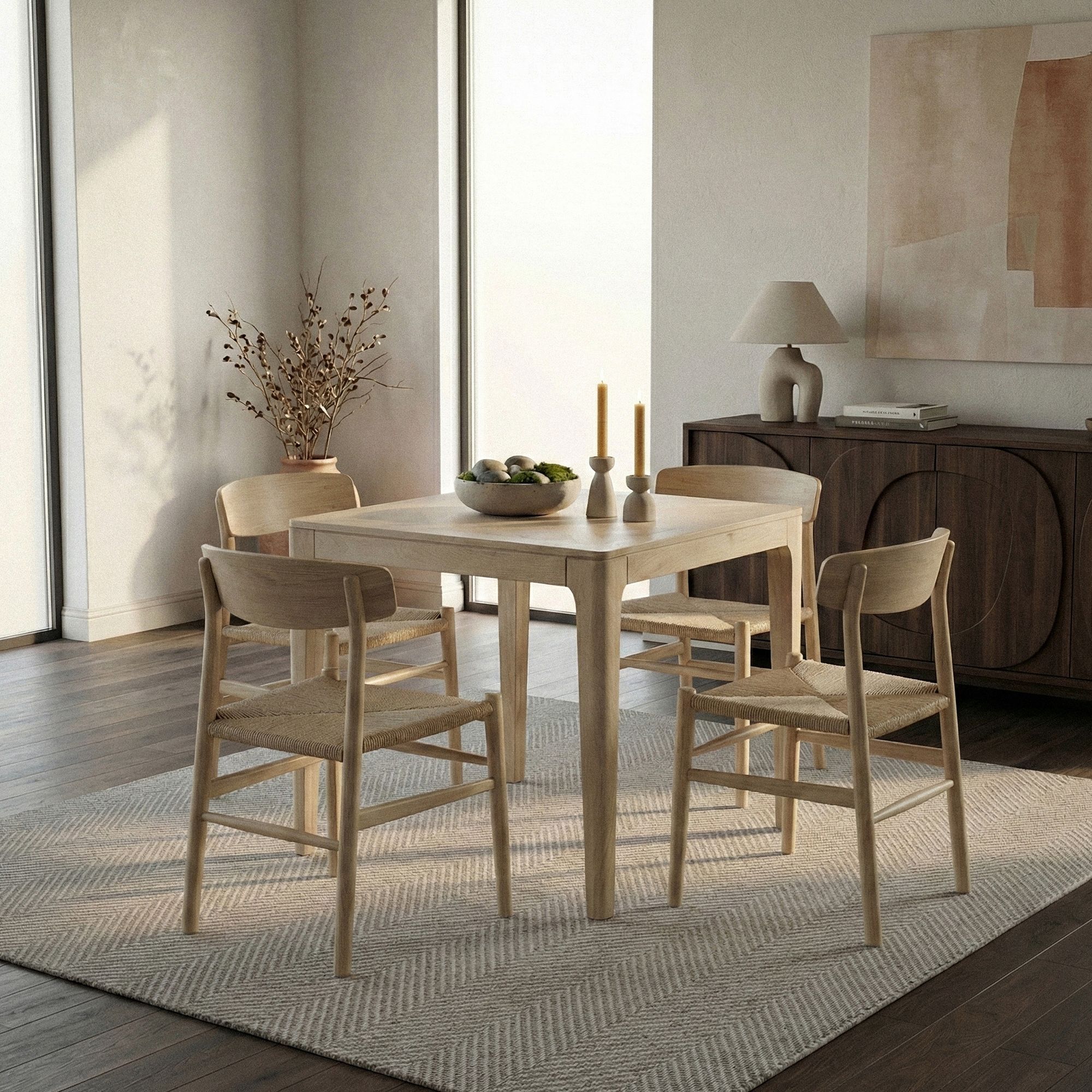 Esstisch Massivholz Quadratisch 80cm Esszimmertisch Küchentisch Tisch 4 Personen – Ansicht 4