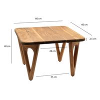 Couchtisch Akazie Massivholz Sofatisch Wohnzimmertisch Loungetisch Landhaus – Ansicht 3