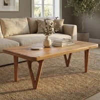 Couchtisch Akazie Massivholz Sofatisch Wohnzimmertisch Loungetisch Landhaus – Ansicht 1