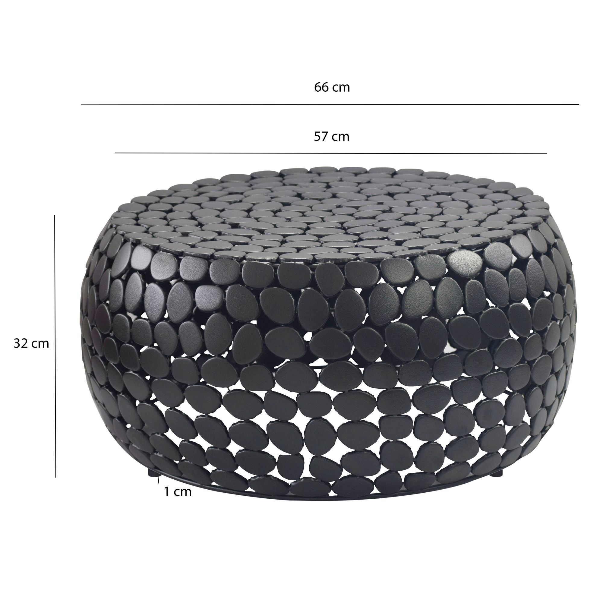 FineBuy Couchtisch Aluminium rund 66x32 cm - Design Sofatisch Wohnzimmer – Moderner Wohnzimmertisch Metall – Runder Loungetisch – Alu Beistelltisch Handmade | Farbe: Gold