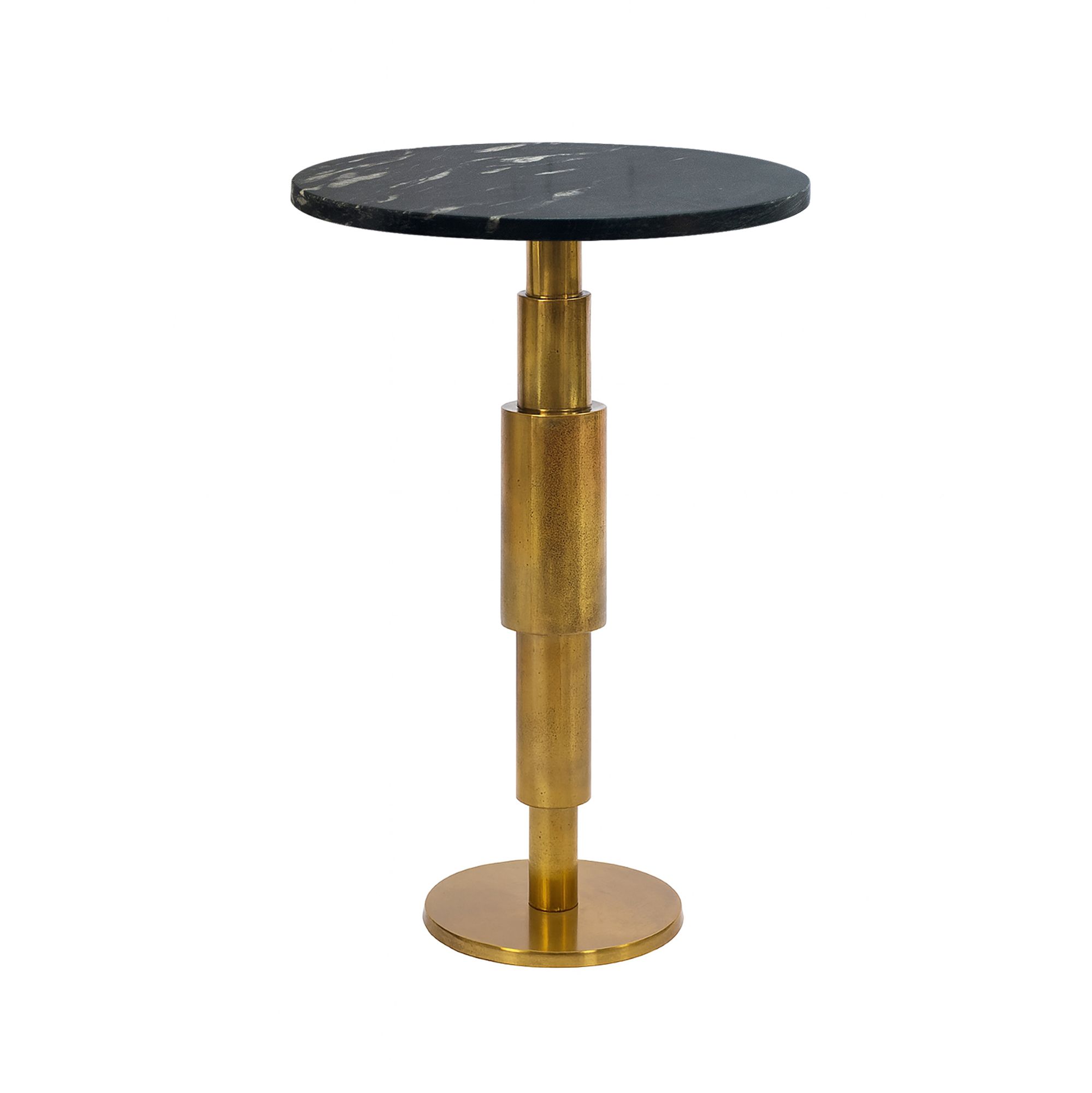 FineBuy Beistelltisch Marmor rund 59 cm Dekotisch mit Marmor Tischplatte - Design Dekotisch mit Aluminiumgestell - Anstelltisch Sofatisch modern - Couchtisch Wohnzimmertisch elegant Handmade