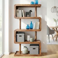 Bücherregal Massivholz Stauraumregal 160cm Wohnregal modern hoch Standregal – Ansicht 1
