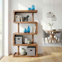 Bücherregal Massivholz Stauraumregal 160cm Wohnregal modern hoch Standregal – Ansicht 2