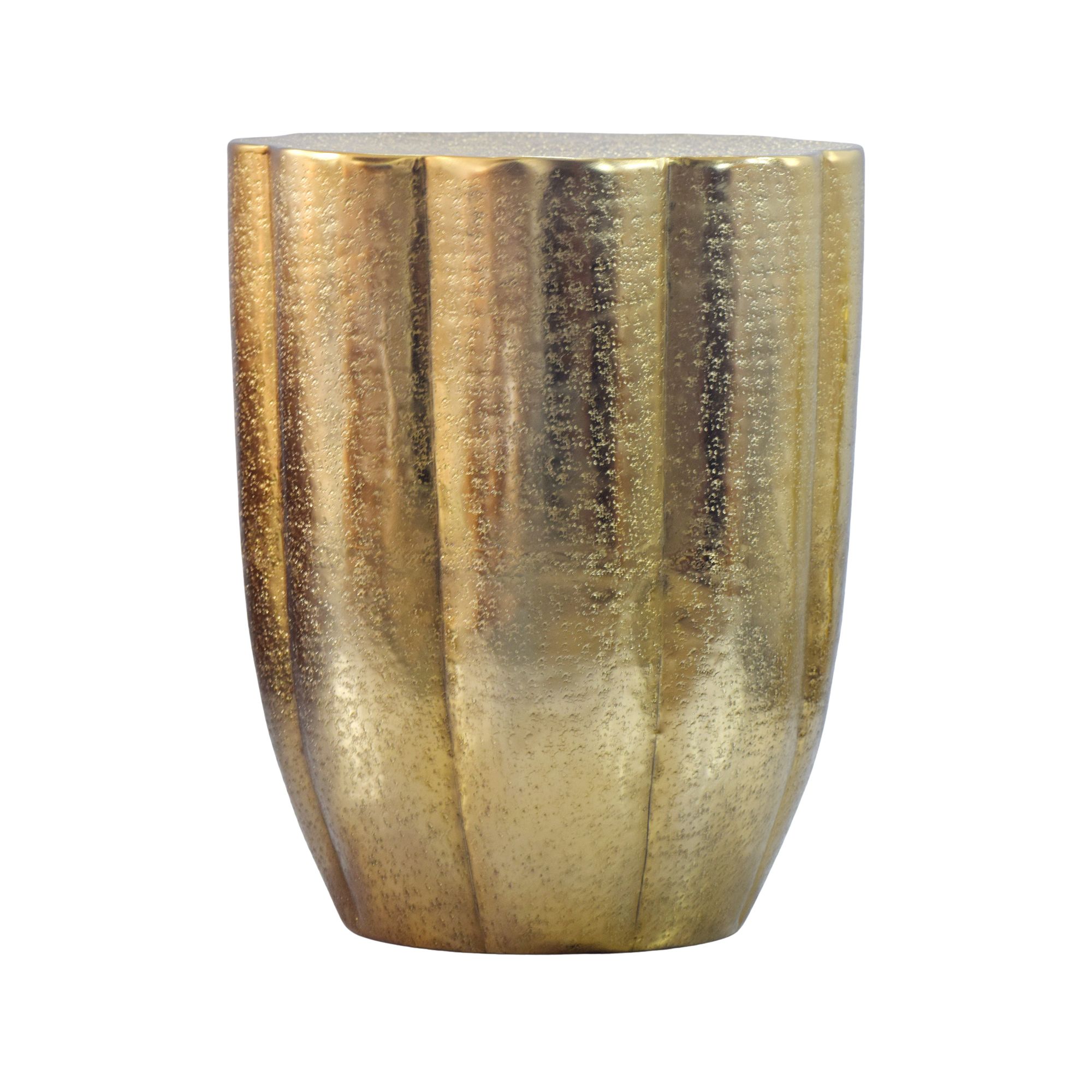 FineBuy Beistelltisch Aluminium 41cm Runder Anstelltisch Metall - Dekotisch Alu modern - Wohnzimmertisch klein - Design Couchtisch Sofatisch Handmade