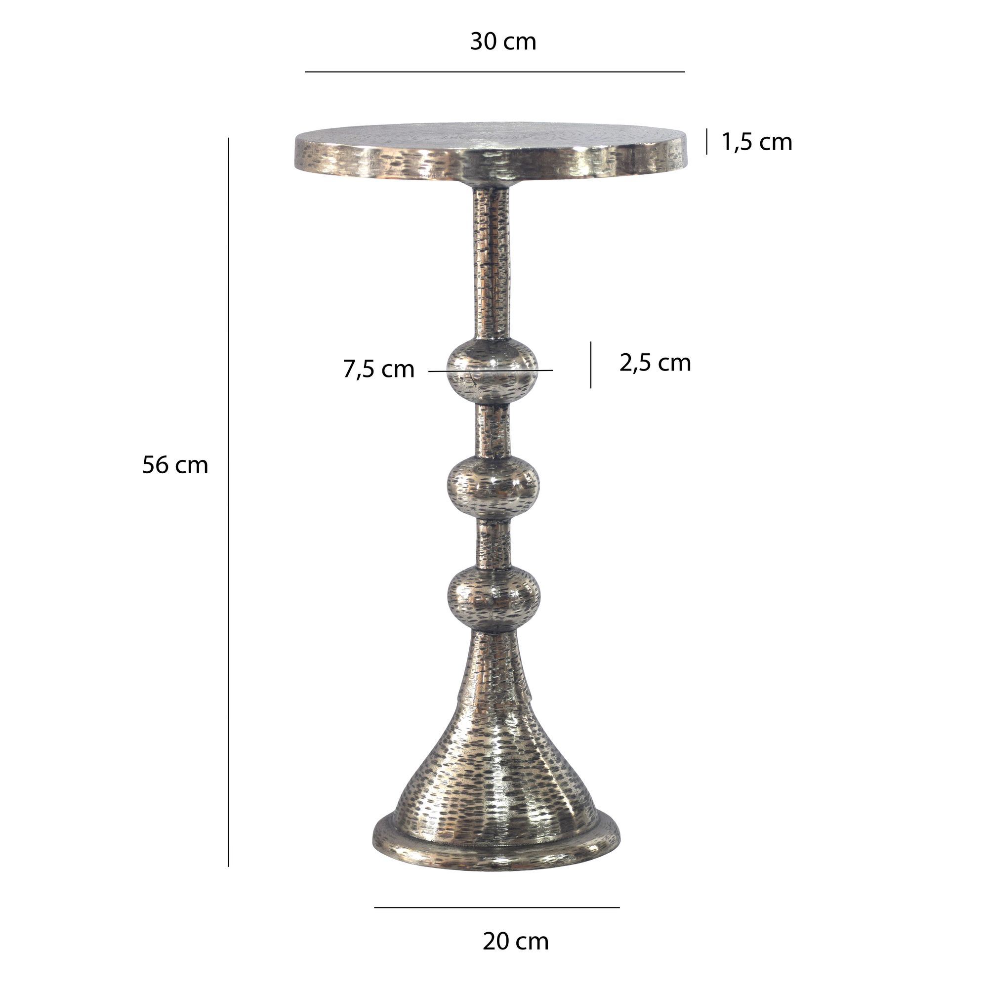 Beistelltisch Rund 30cm Anstelltisch Metall Dekotisch Aluminium Alu Sofatisch – Ansicht 3