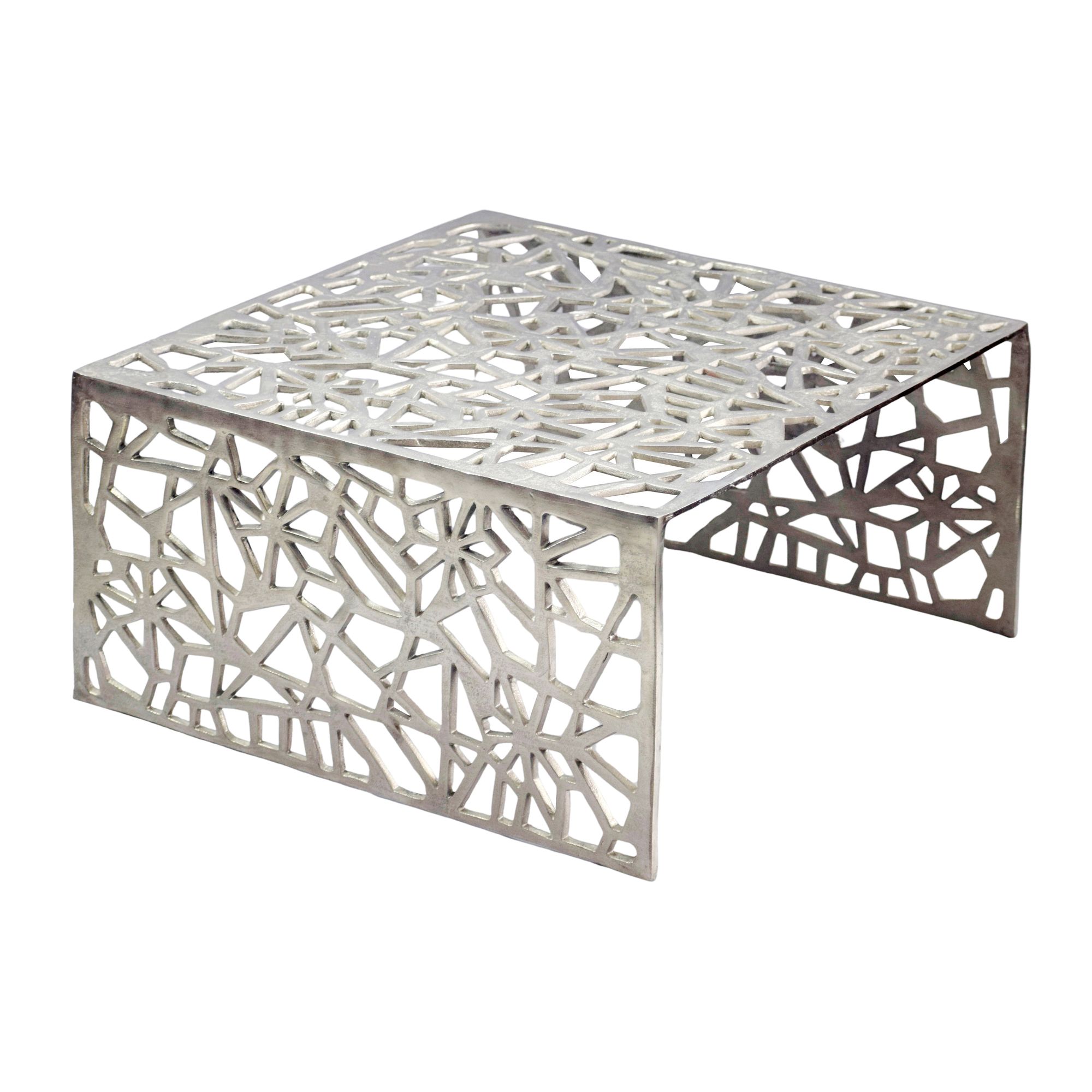 Couchtisch 60cm Aluminium Sofatisch Alu Wohnzimmertisch Metall Tisch Quadratisch – Ansicht 6