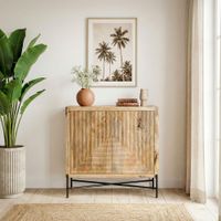 Sideboard Massivholz 91x96cm Kommode Anrichte Standschrank Flurschrank mit Türen – Ansicht 4
