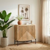 Sideboard Massivholz 91x96cm Kommode Anrichte Standschrank Flurschrank mit Türen – Ansicht 2