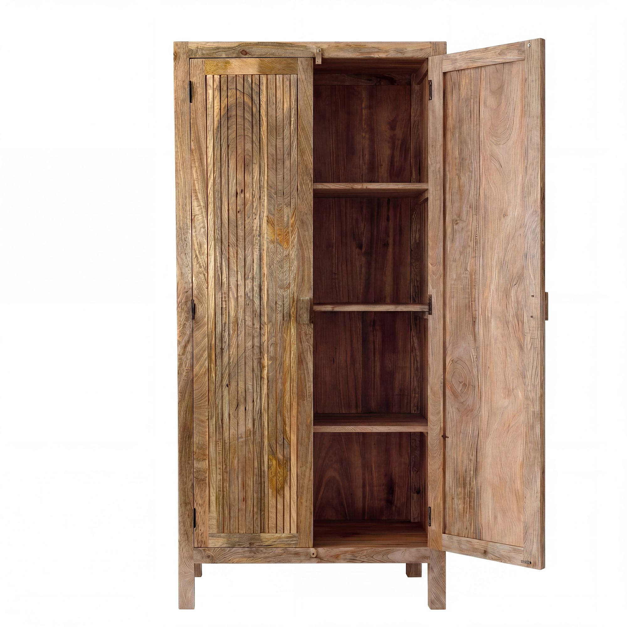 Schrank Mango Massivholz 187cm Massivholzschrank Kleiderschrank Mehrzweckschrank – Ansicht 6