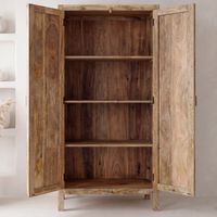 Schrank Mango Massivholz 187cm Massivholzschrank Kleiderschrank Mehrzweckschrank – Ansicht 4