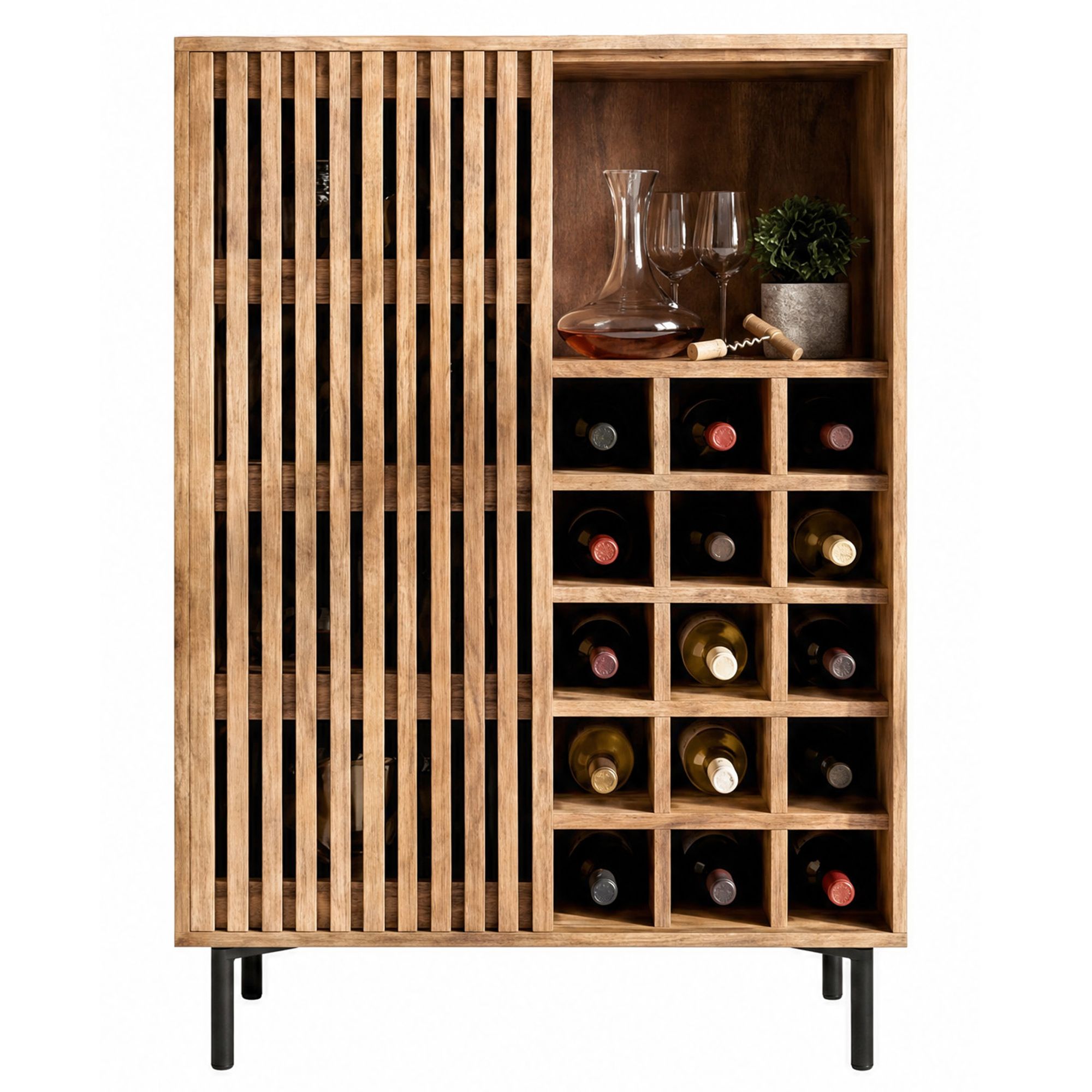 Hausbar Mango Massivholz 123cm Barschrank Spirituosenschrank Weinschrank Weinbar – Ansicht 6
