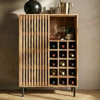 Hausbar Mango Massivholz 123cm Barschrank Spirituosenschrank Weinschrank Weinbar – Ansicht 1