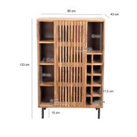 Hausbar Mango Massivholz 123cm Barschrank Spirituosenschrank Weinschrank Weinbar – Ansicht 3