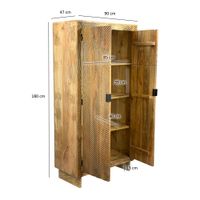Schrank Mango Massivholz 180cm Massivholzschrank Kleiderschrank Mehrzweckschrank – Ansicht 3