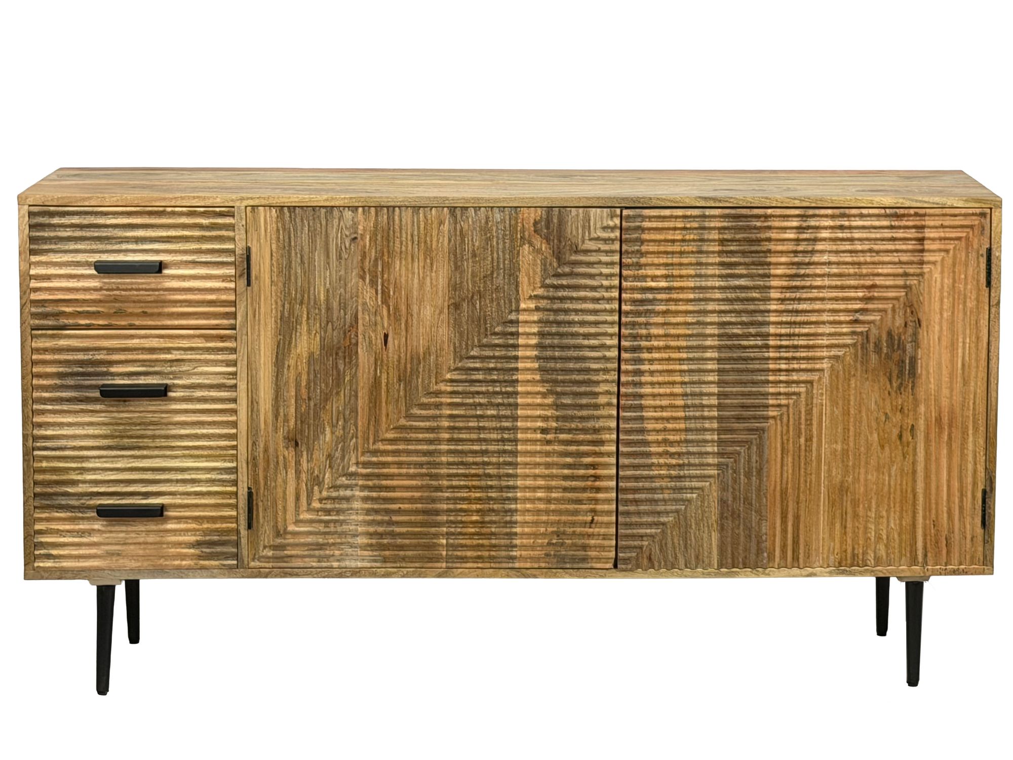 Sideboard Massivholz 160cm Kommode Anrichte Standschrank mit Türen Schubladen – Ansicht 6