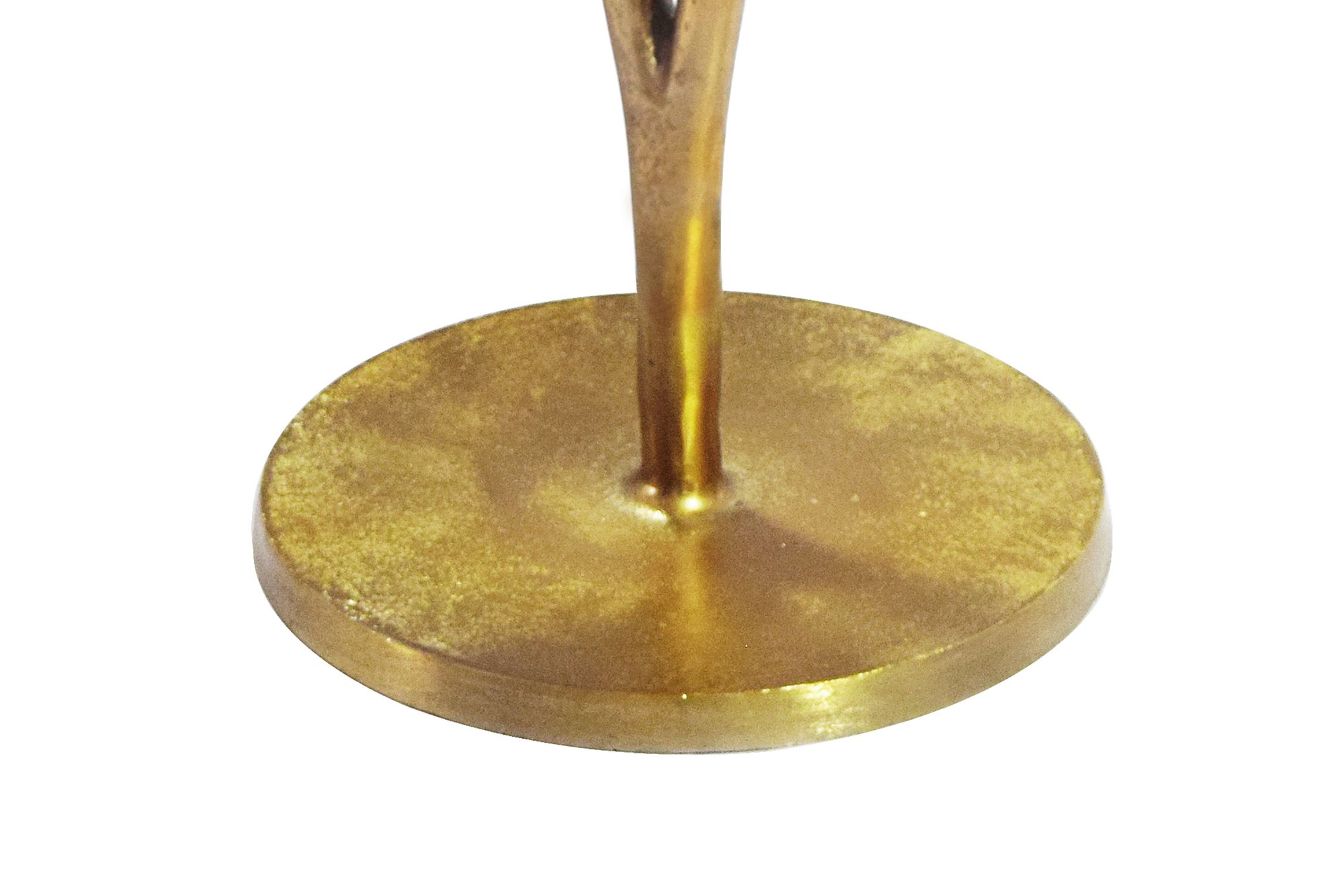 Beistelltisch Gold 57cm Alu Anstelltisch Blatt Wohnzimmertisch Couchtisch Rund – Ansicht 5