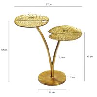 Beistelltisch Gold 57cm Alu Anstelltisch Blatt Wohnzimmertisch Couchtisch Rund – Ansicht 3