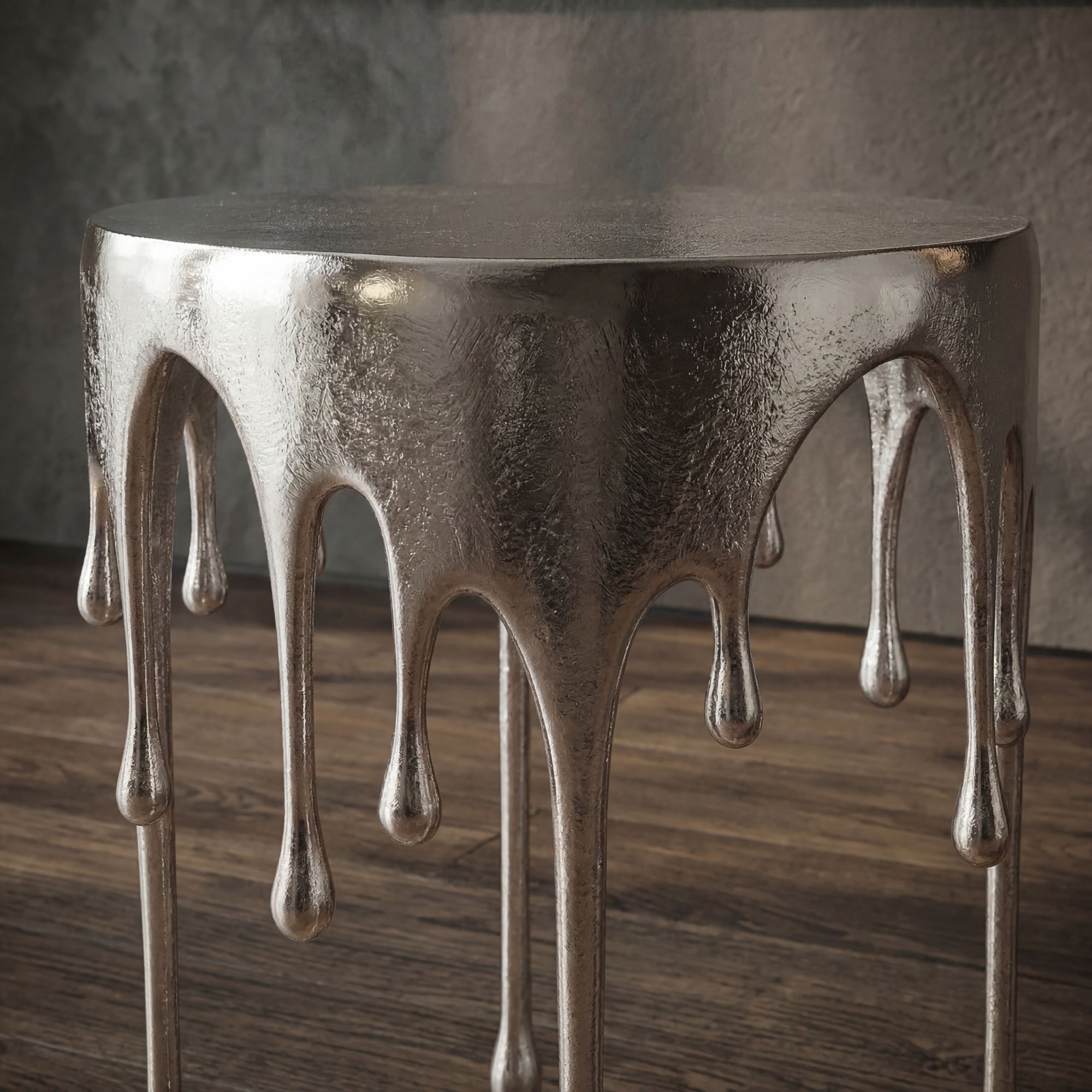 Beistelltisch 43cm Alu Anstelltisch Tropfen Wohnzimmertisch Couchtisch Rund – Ansicht 5